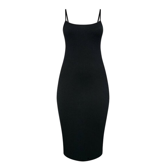 Savage X Fenty Xssential Ribbed Midi Dress Black Size 3X plus adjustable strap - Picture 1 of 7
